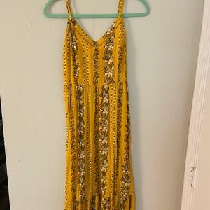 Yellow floral midi dress old navy